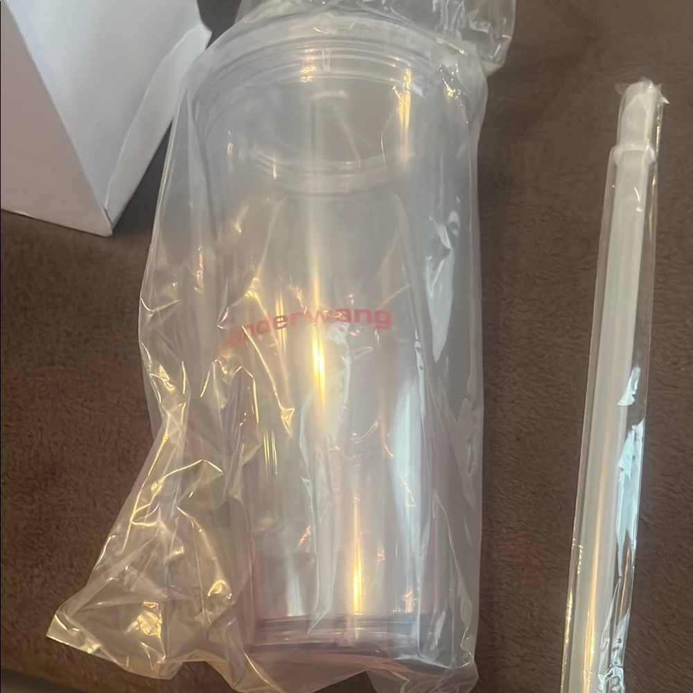 Alexander Wang Transparent Tumbler with Red Logo